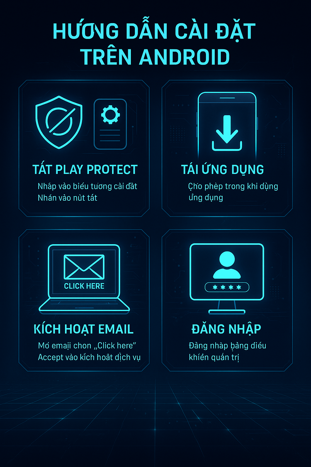 Hướng dẫn cài đặt trên Android 14