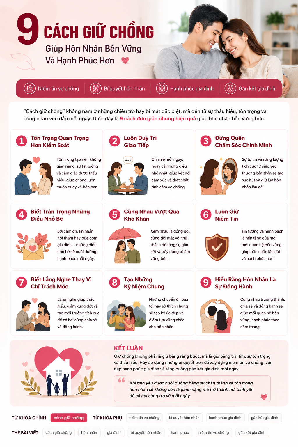 9 Cách Giữ Chồng Giúp Hạnh Phúc Gia Đình Bền Vững