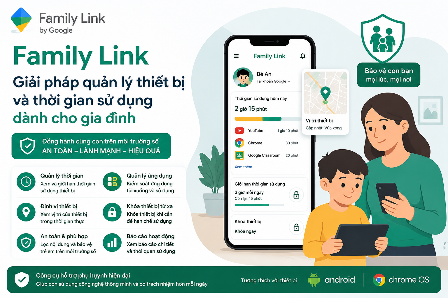 Family Link – Giải Pháp Quản Lý Thiết Bị 2026