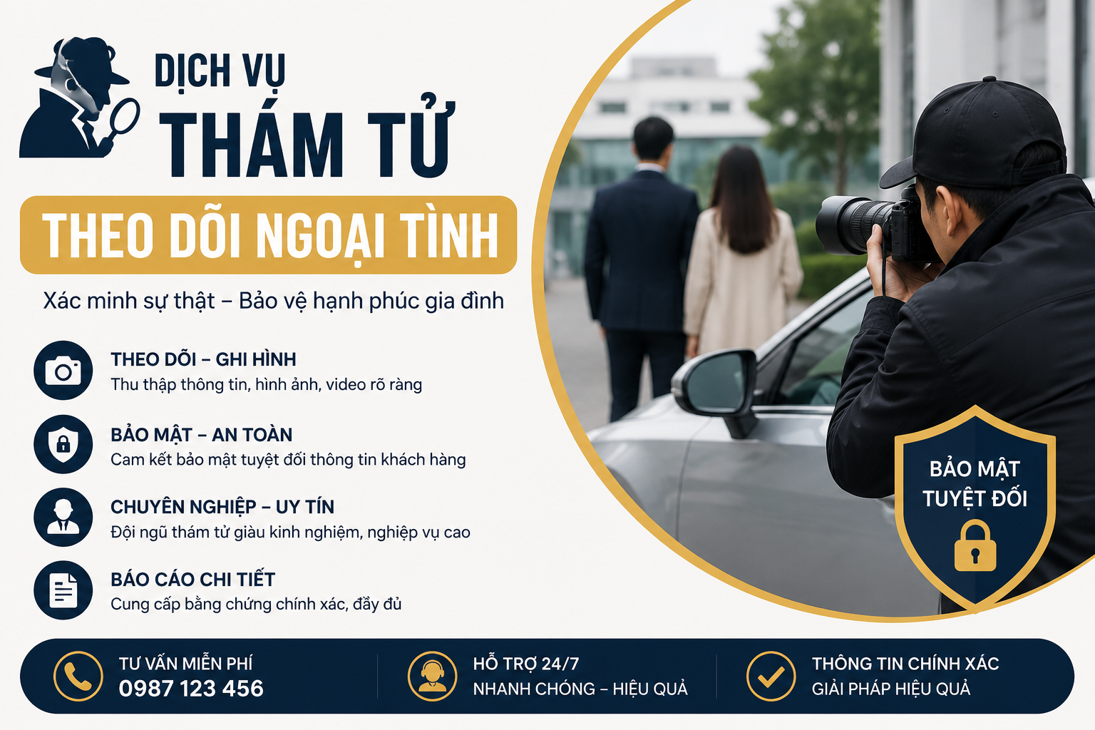 7 Bí Mật Về Dịch Vụ Thám Tử Ngoại Tình