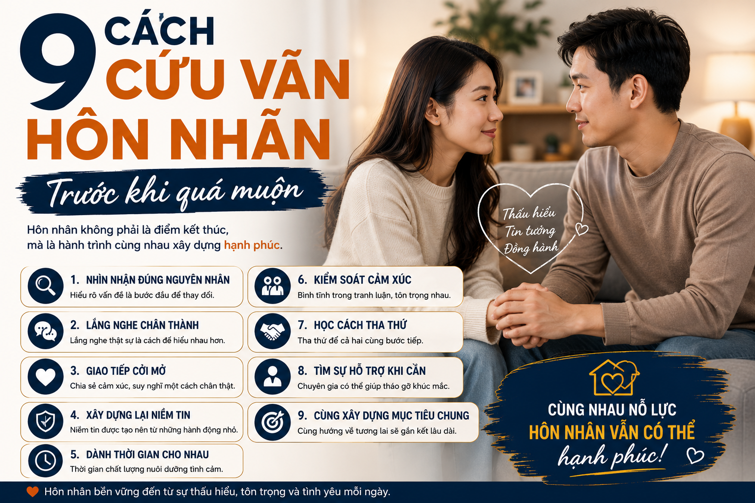 9 Cách Cứu Vãn Hôn Nhân Trước Khi Quá Muộn