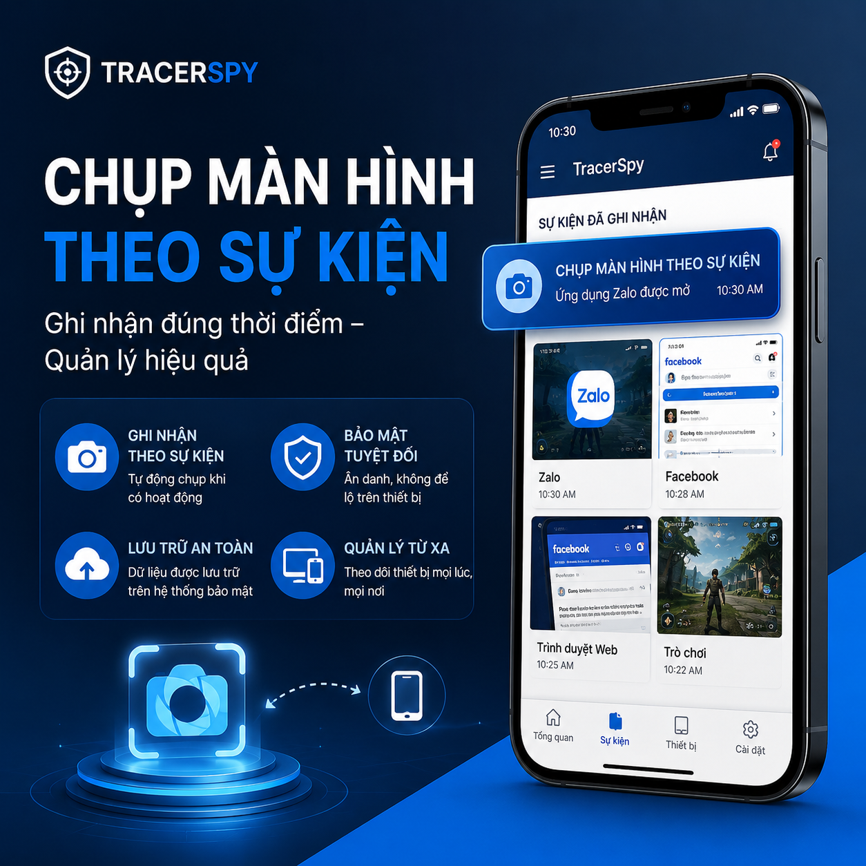 Chụp màn hình theo sự kiện giúp ghi nhận hoạt động màn hình và quản lý thiết bị từ xa hiệu quả.