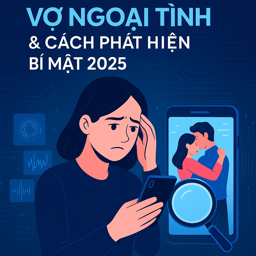 Người phụ nữ lo lắng nhìn điện thoại, phát hiện vợ ngoại tình qua ứng dụng giám sát