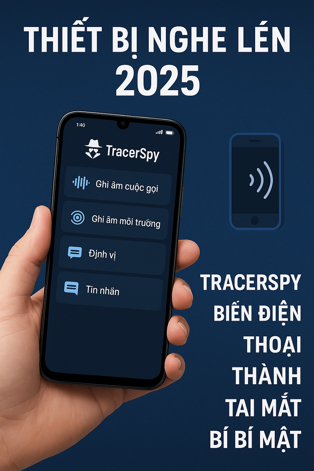 Hình đại diện thiết bị nghe lén TracerSpy – phần mềm giám sát bí mật 2025