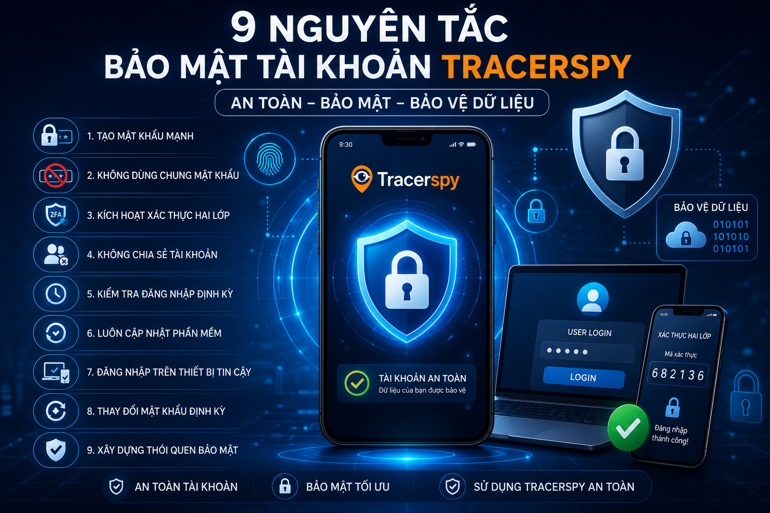 9 Nguyên Tắc Bảo Mật Tài Khoản Tracerspy Trong Thời Đại Số