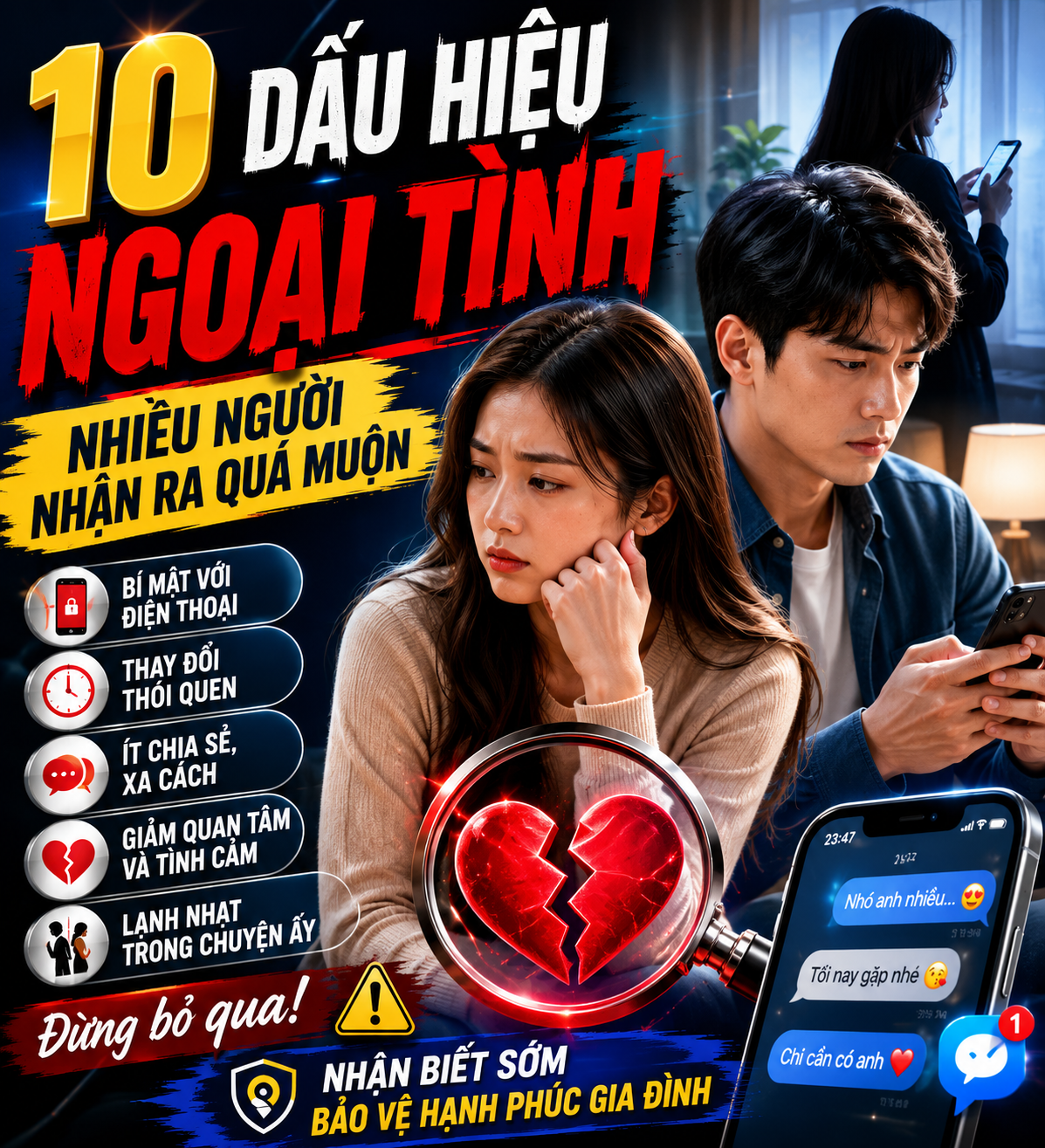 10 Dấu Hiệu Ngoại Tình Thường Gặp Trong Hôn Nhân