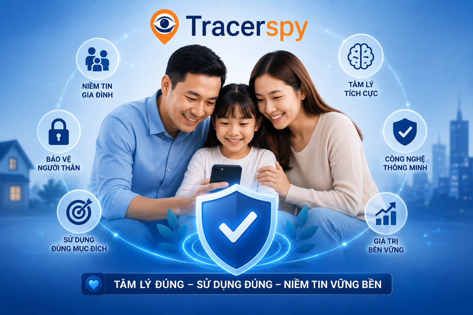 Tâm lý sử dụng Tracerspy đúng cách giúp xây dựng niềm tin gia đình, bảo vệ người thân và sử dụng công nghệ thông minh trong thời đại số.