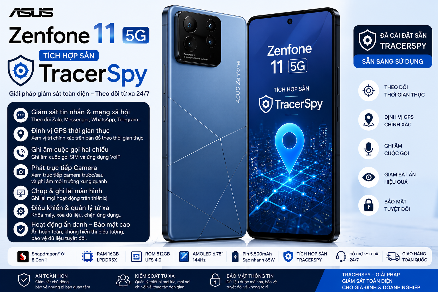 ASUS ROG Phone 6 tích hợp TracerSpy với các tính năng quản lý thiết bị