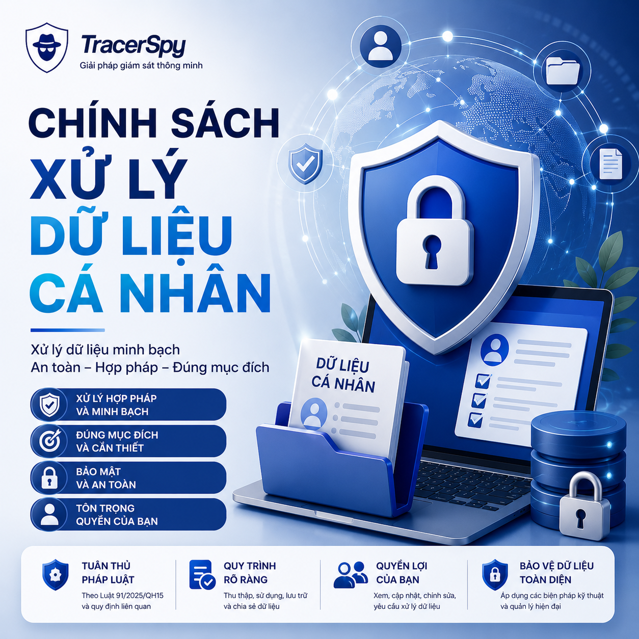 Chính sách xử lý dữ liệu cá nhân TracerSpy theo quy định pháp luật Việt Nam.