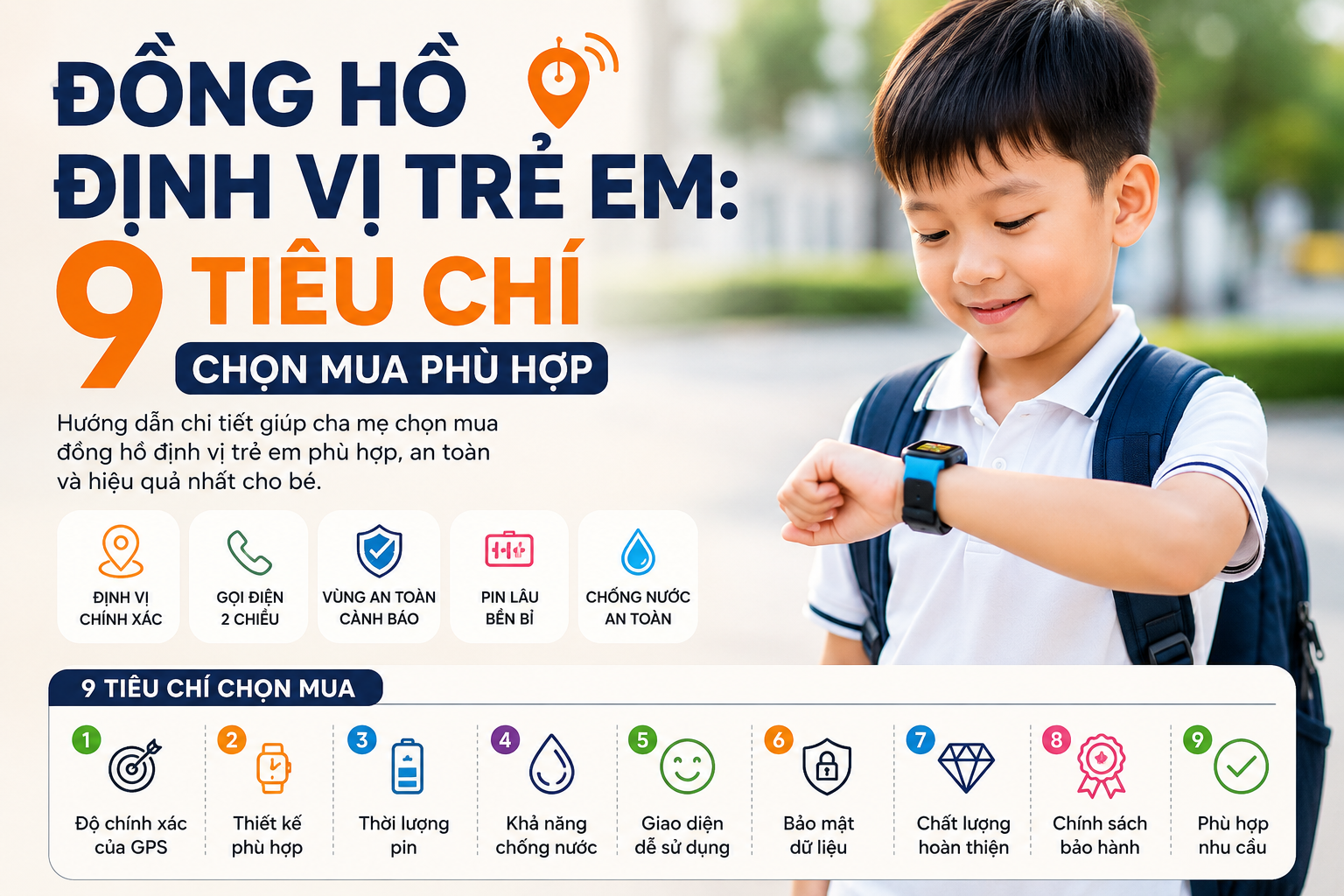 Đồng Hồ Định Vị Trẻ Em: 9 Tiêu Chí