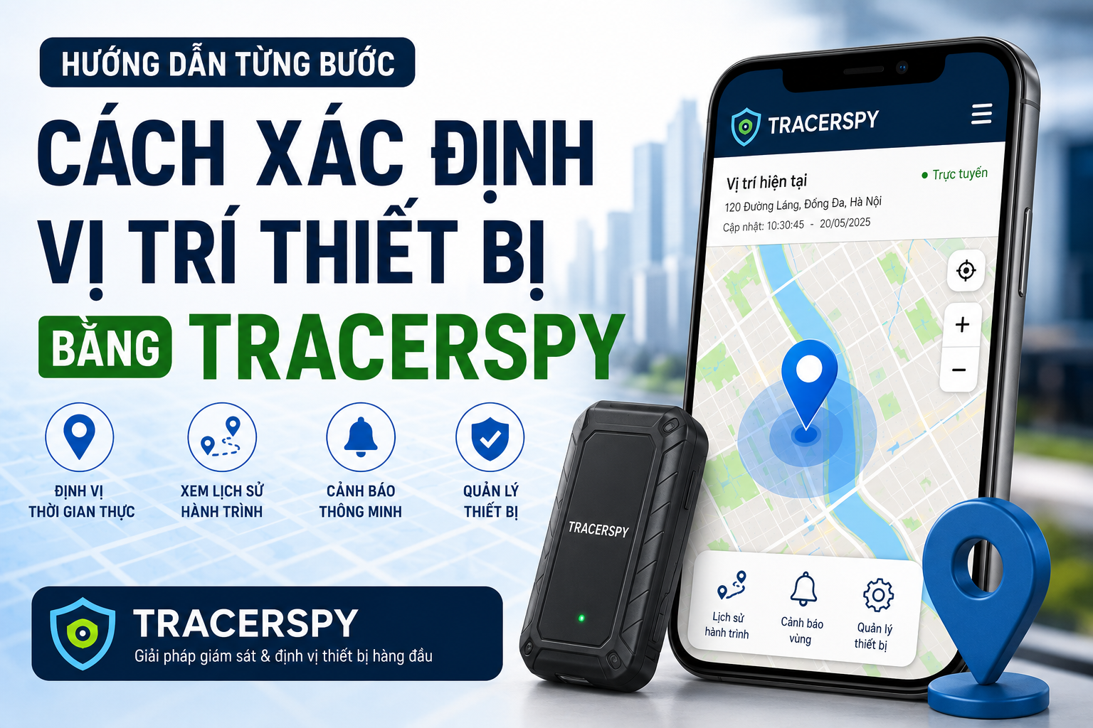Hình đại diện hướng dẫn cách xác định vị trí thiết bị bằng TracerSpy trên điện thoại Android theo thời gian thực.