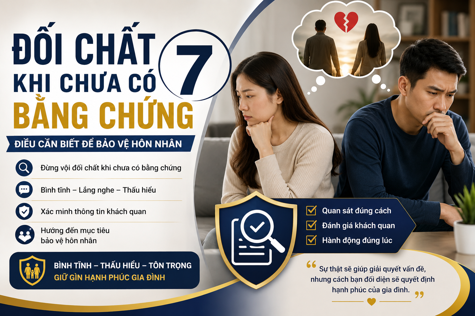 Đối chất khi chưa có bằng chứng ngoại tình và cách bảo vệ hôn nhân