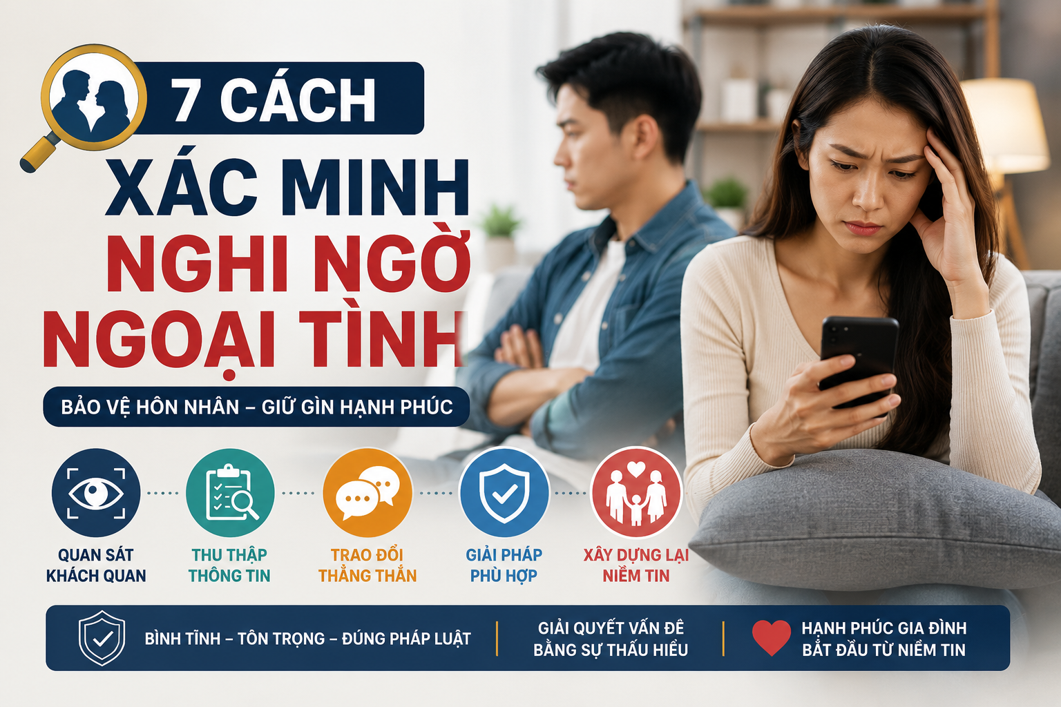 Xác minh nghi ngờ ngoại tình giúp bảo vệ hôn nhân và xây dựng lại niềm tin