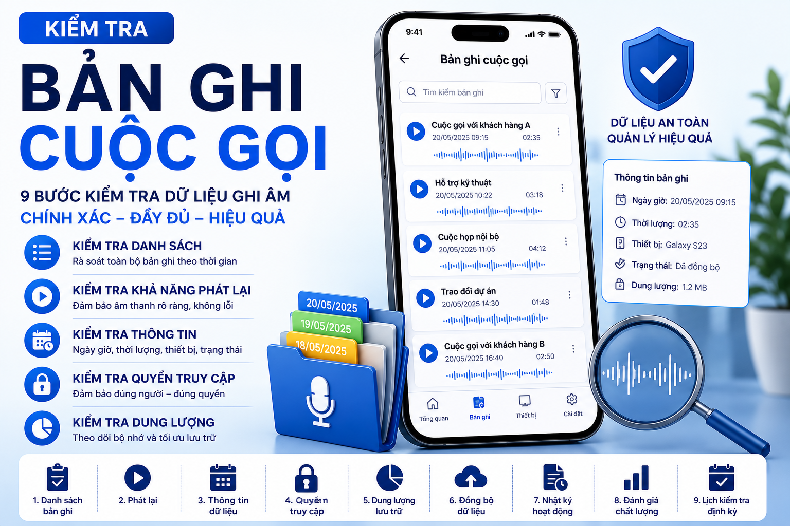 Kiểm Tra Bản Ghi Cuộc Gọi: 9 Bước Kiểm Tra Dữ Liệu Ghi Âm Chính Xác Và Hiệu Quả