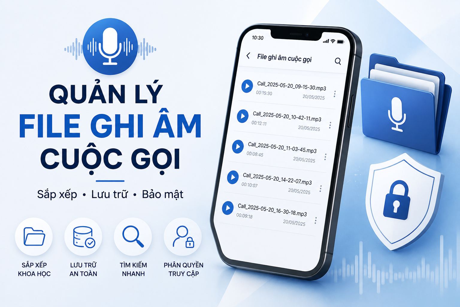 Quản lý file ghi âm cuộc gọi với TracerSpy