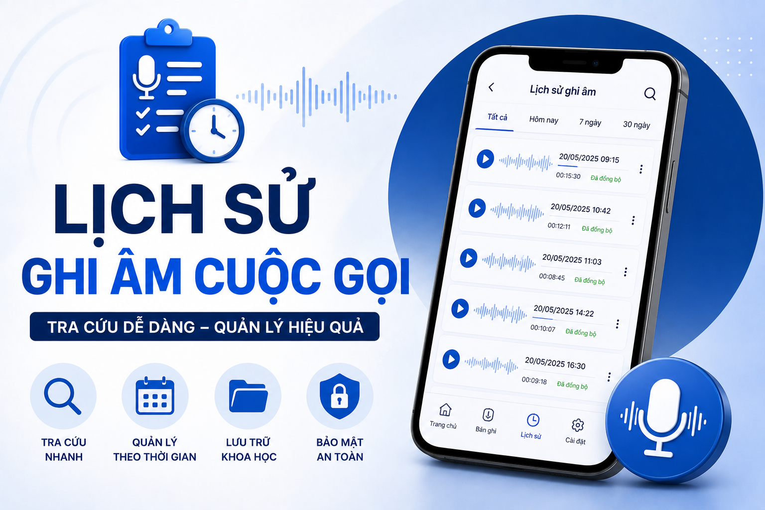 Lịch sử ghi âm cuộc gọi bằng TracerSpy