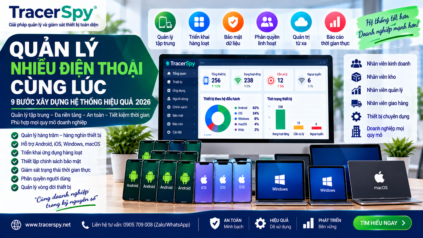 Quản lý nhiều thiết bị di động tập trung cho doanh nghiệp