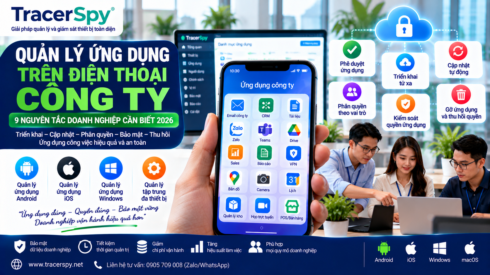 Quản lý ứng dụng doanh nghiệp trên điện thoại công ty bằng TracerSpy