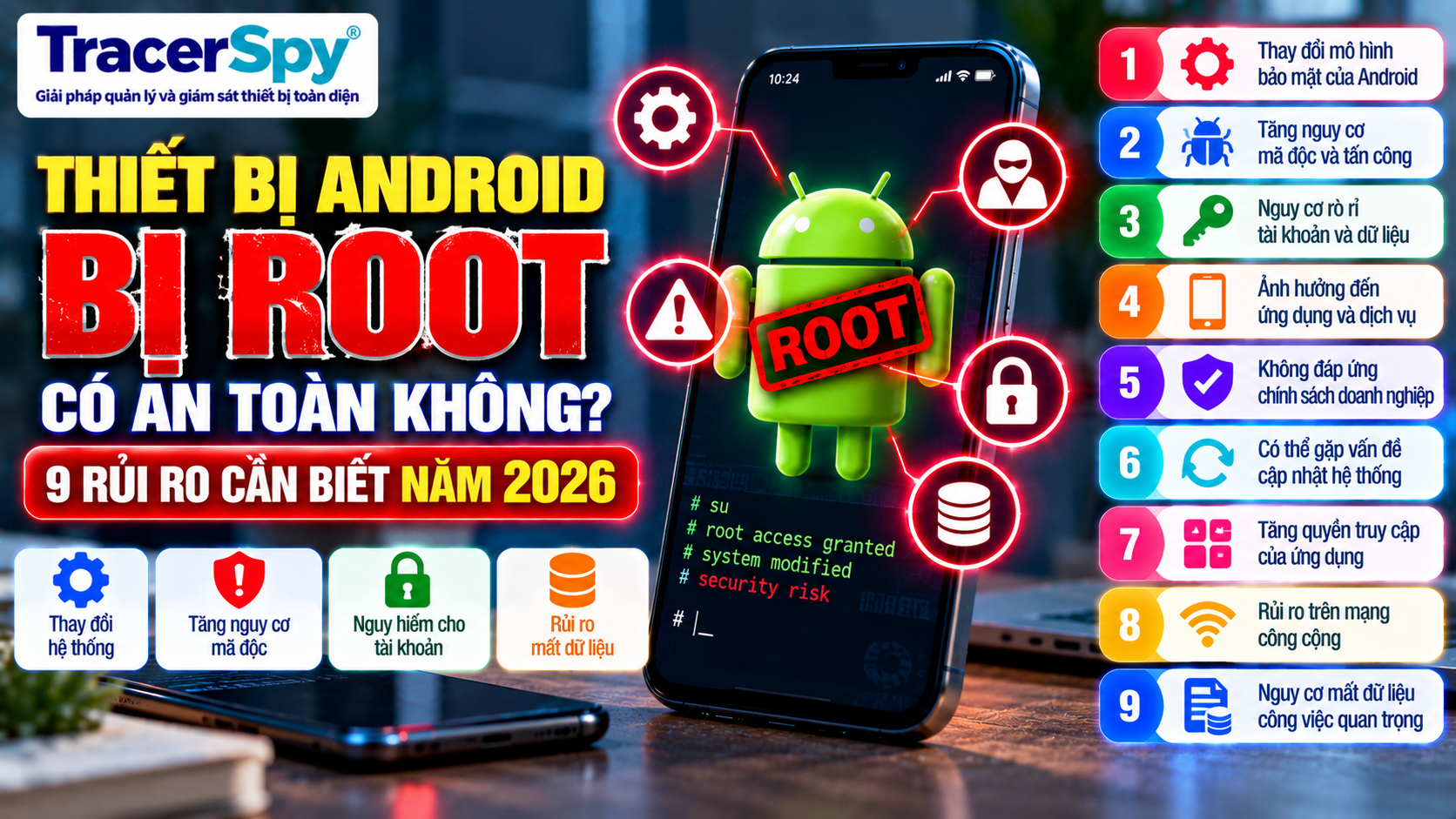 Thiết Bị Android Bị Root Có An Toàn Không? 9 Rủi Ro Cần Biết 2026