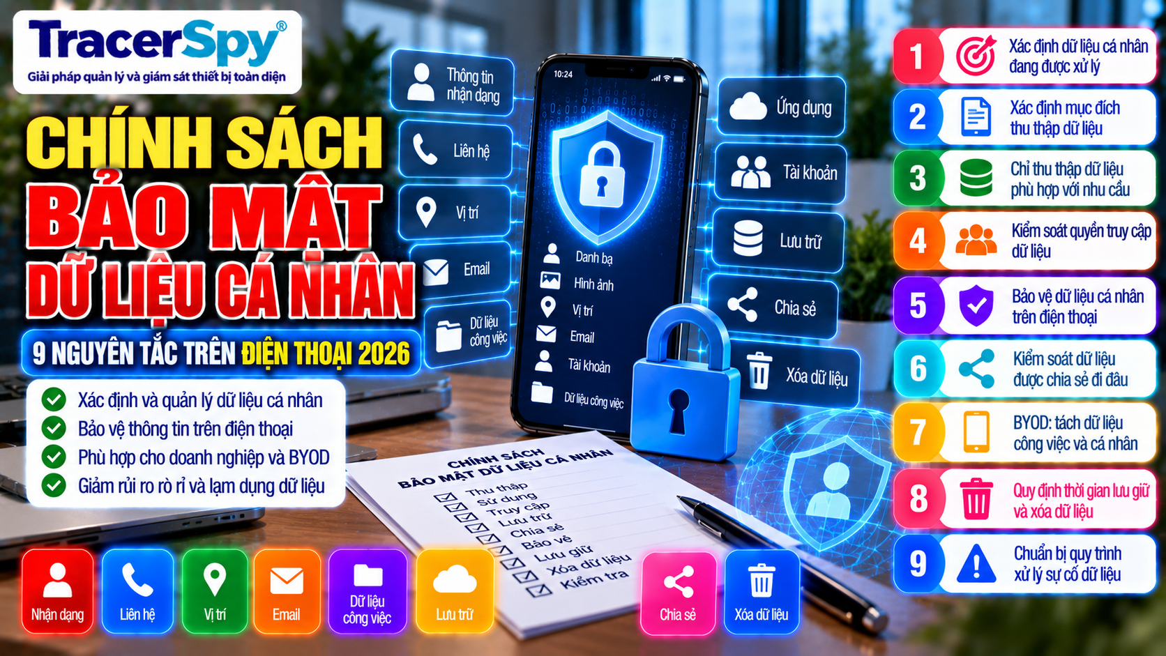 Chính Sách Bảo Mật Dữ Liệu Cá Nhân: 9 Nguyên Tắc Trên Điện Thoại 2026
