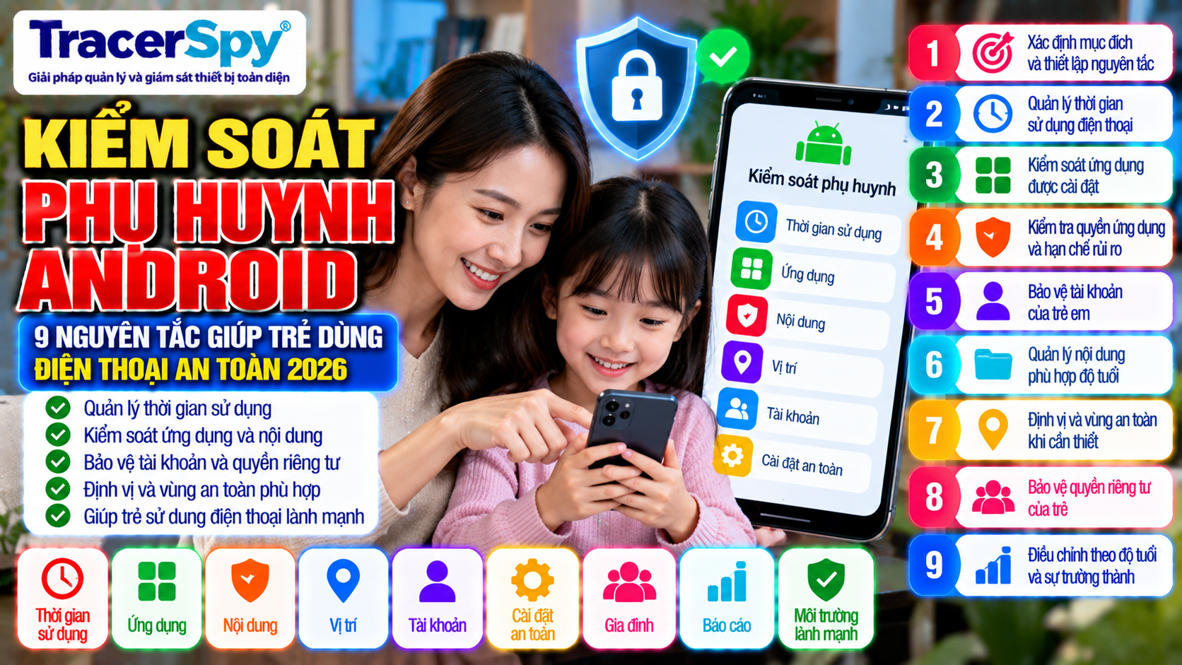 Kiểm Soát Phụ Huynh Android: 9 Nguyên Tắc Giúp Trẻ Dùng Điện Thoại An Toàn 2026