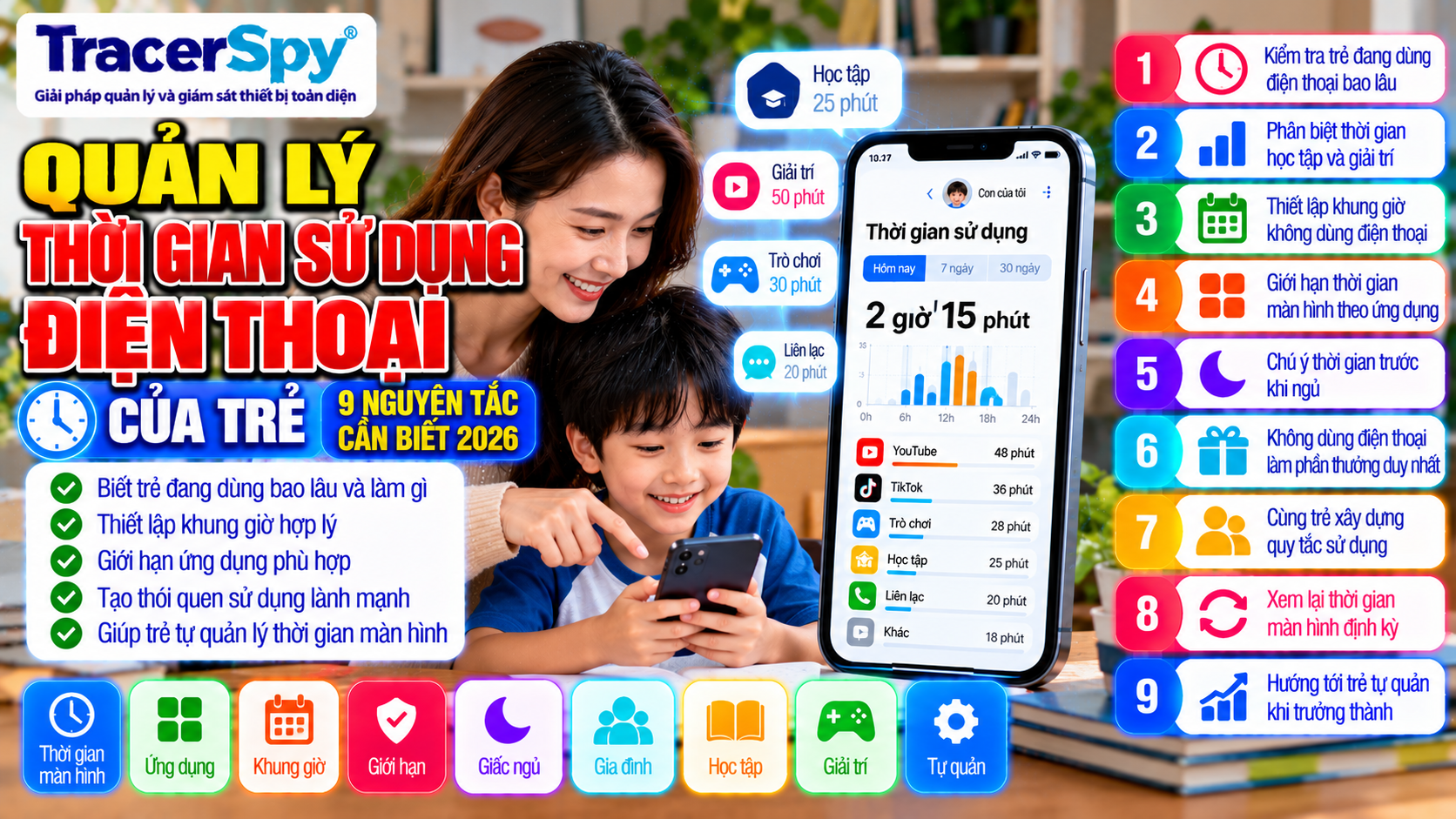 Quản Lý Thời Gian Sử Dụng Điện Thoại Của Trẻ: 9 Nguyên Tắc 2026