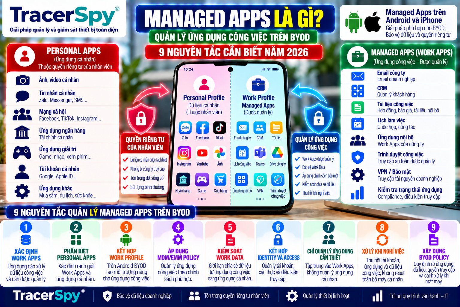 Managed Apps Là Gì? 9 Nguyên Tắc Quản Lý Ứng Dụng Công Việc Trên BYOD 2026